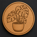 Mid-Century Monstera Plant wooden magnet and bottle opener front view