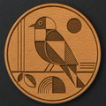 Bauhaus Bird wooden bottle opener and magnet front view