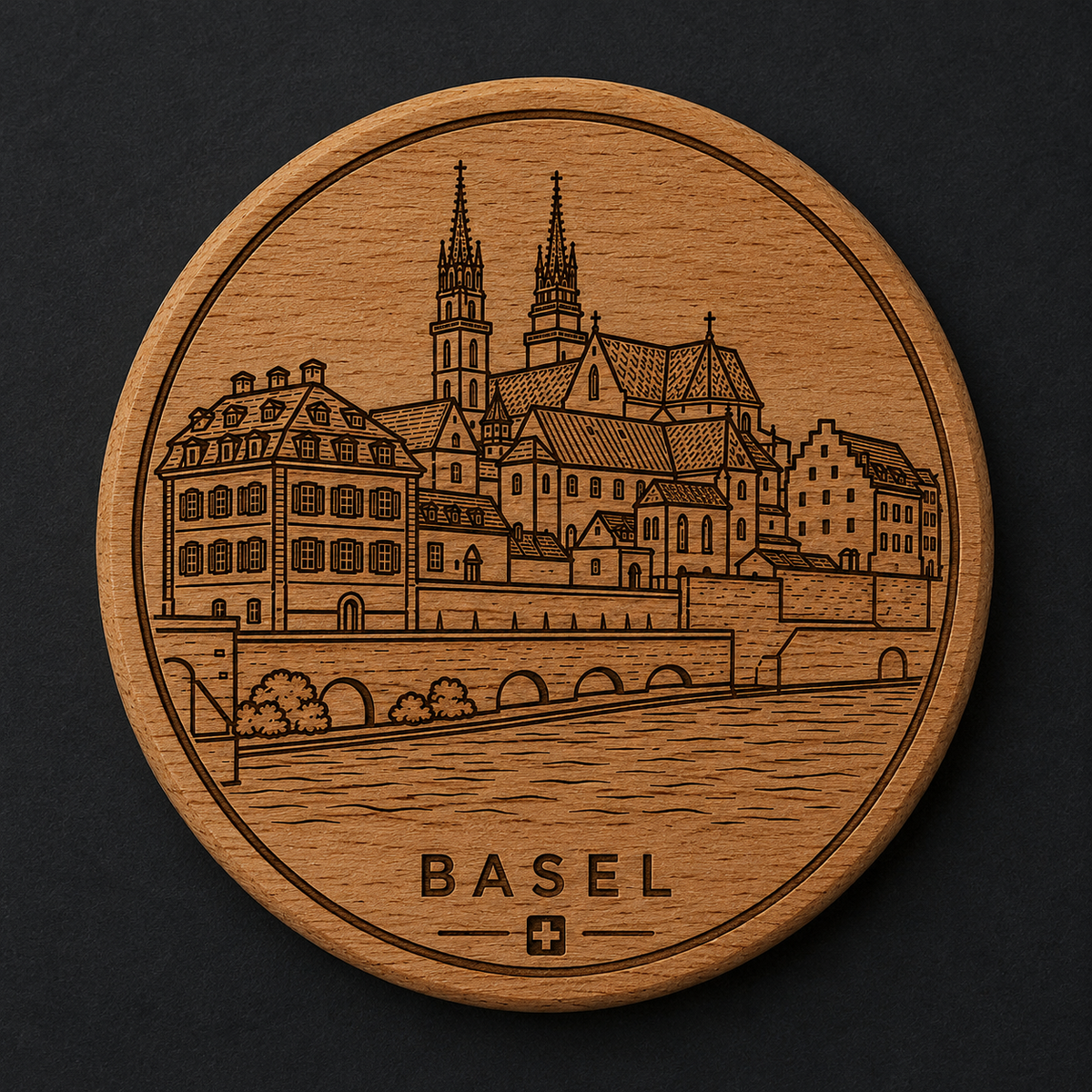 Basler Münster am Rhein Holz-Flaschenöffner & Magnet (SW-0066)