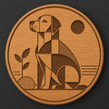 Bauhaus Dog wooden bottle opener and magnet front view