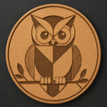 Bauhaus Owl wooden bottle opener and magnet front view