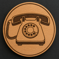 Retro Rotary Telephone wooden magnet and bottle opener front view