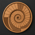 Bauhaus Spiral Staircase – Wooden Bottle Opener & Magnet (BL-005)