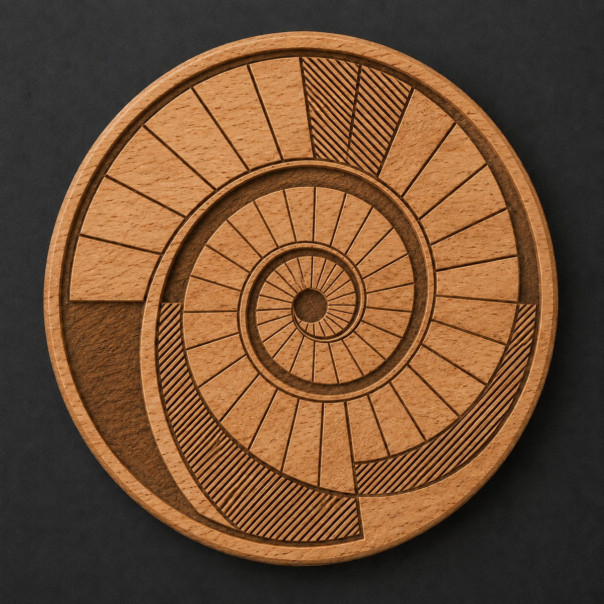 Bauhaus Wendeltreppe – Holz-Flaschenöffner & Magnet (BL-005)