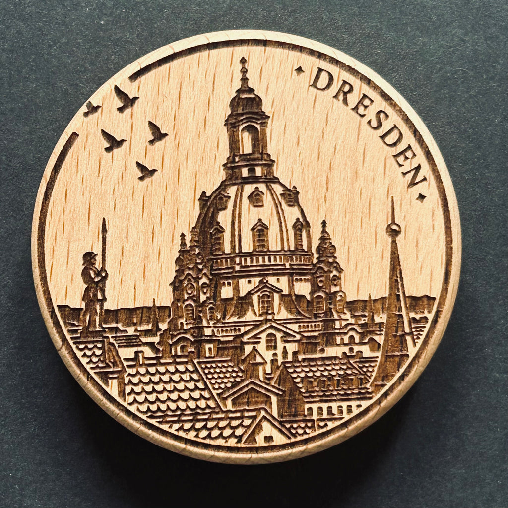 Magnetischer Holz-Flaschenöffner – DD-005 Dresden Frauenkirche