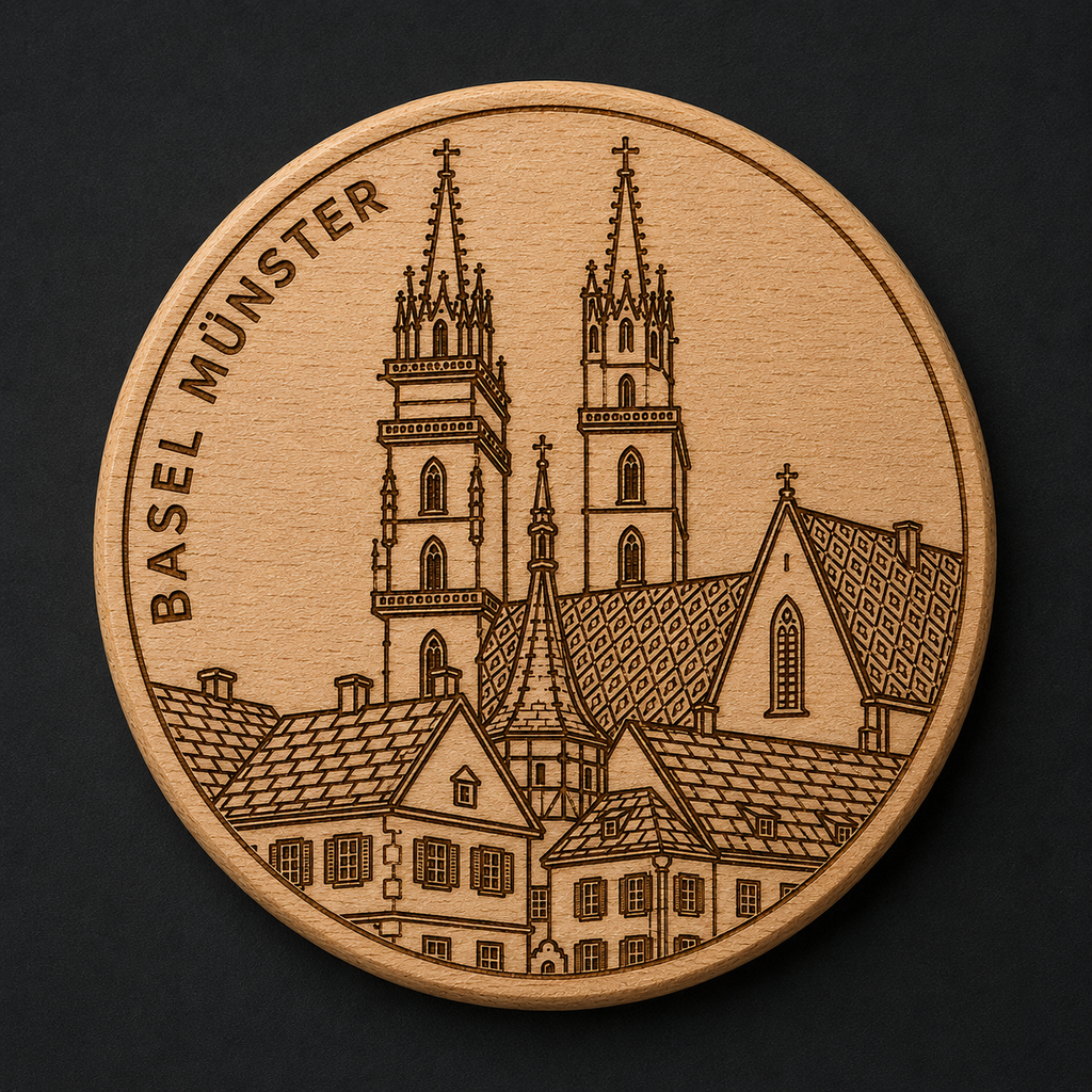 Basel Münster Old Town Wooden Bottle Opener & Magnet (SW-0062)