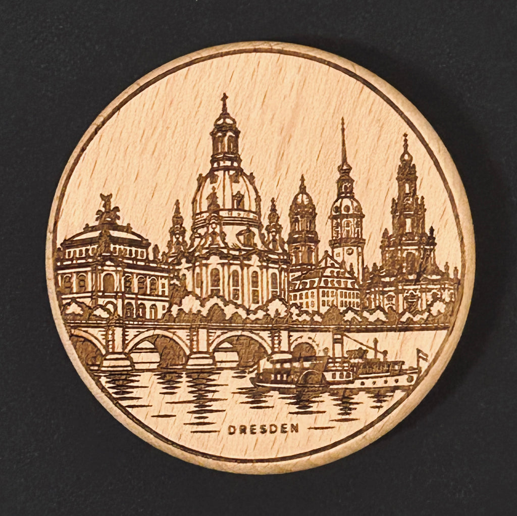 Magnetischer Holz-Flaschenöffner – DD-003 Dresden Altstadt Panorama
