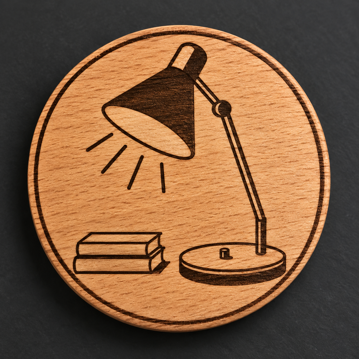 Mid-Century Desk Lamp wooden magnet and bottle opener front view