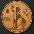 Bauhaus Fox wooden bottle opener and magnet front view