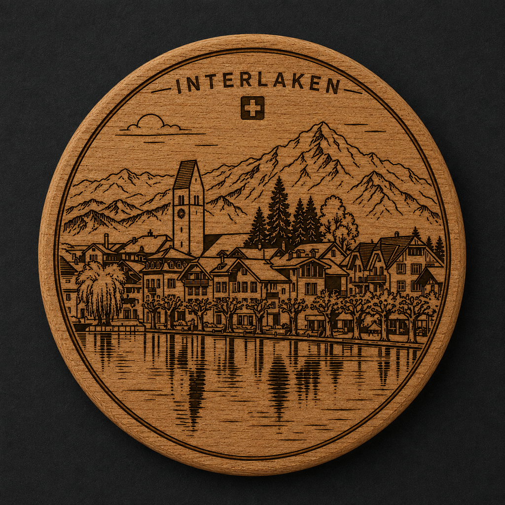 Interlaken Alpine Village Wooden Bottle Opener & Magnet (SW-0068)