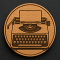 Vintage Typewriter wooden magnet and bottle opener front view