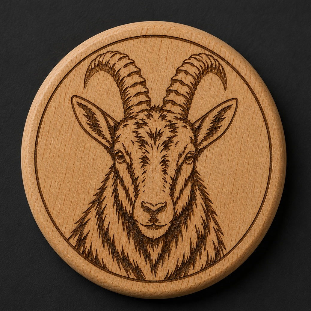 Schweizer Alpensteinbock Holzmagnet & Flaschenöffner (SW-060)