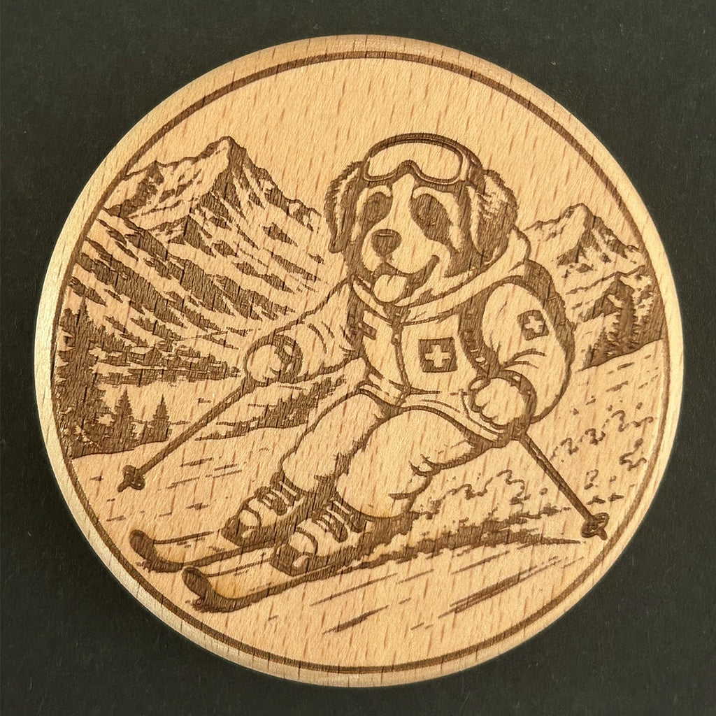 Skifahrender Bernhardiner (SW-0020)