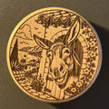 Mallorca donkey and village wooden magnetic bottle opener